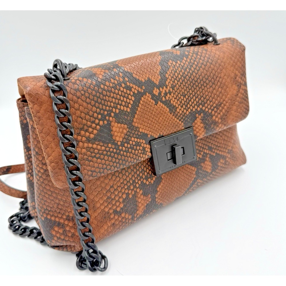 Nicole Miller New York Reptile Print‎ Brown And Black Crossbody Purse NEW